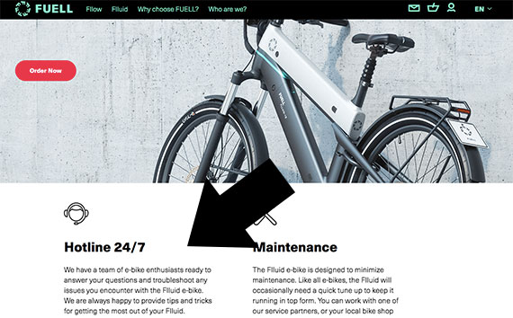 Fuell sells its electric bikes online and offers around-the-clock support.