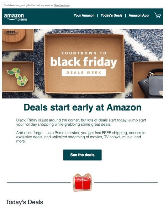 Teaser messages inform shoppers of what they can expect during Black Friday and Cyber Monday. Teasers also lower unsubscribes.