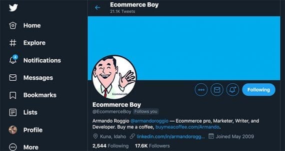 Twitter can be displayed in dark mode. Expect ecommerce sites to begin offering dark mode in 2020.