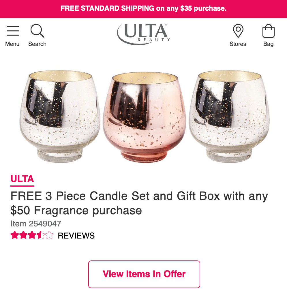 Free gift with purchase at Ulta