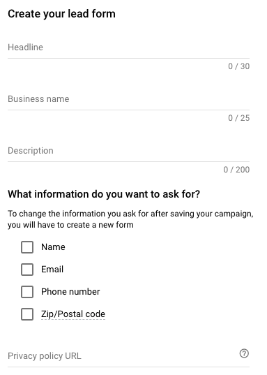 Lead forms facilitate users supplying info directly in an ad.