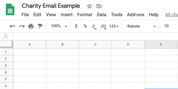 Start with a new Google Sheet