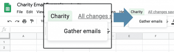 - purshoLOGY A new menu and menu item will appear on the spreadsheet.