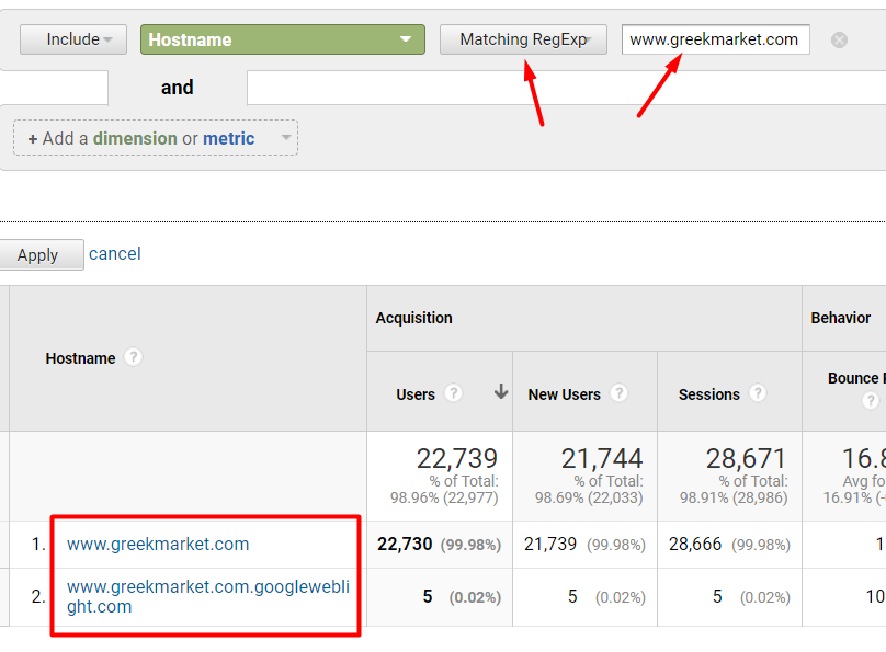 Google Analytics filter verification - purshoLOGY Align the filter settings when verifying with the setup at the View level.