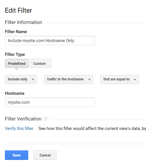 Include filters allow the reporting only from specific hostnames geographic locations campaigns and other traffic