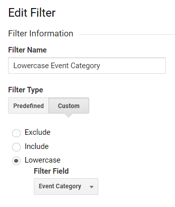 Uppercase and lowercase filters clean up the inconsistent case in Events Pages Campaigns and more