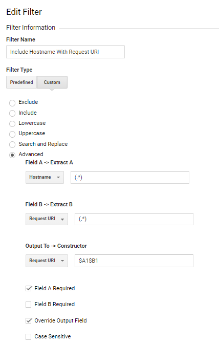 Make sure the boxes “Field A Required” and “Override Output Field” are checked and leave the others unchecked.