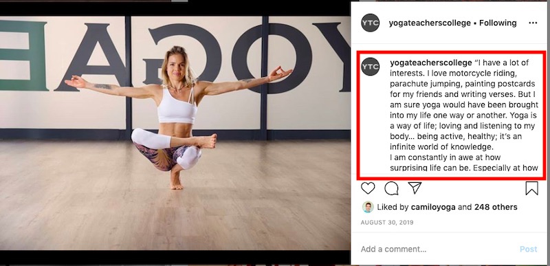Stories, such as this testimonial from a graduate of Yoga Teachers College, are more memorable than facts and specifications.