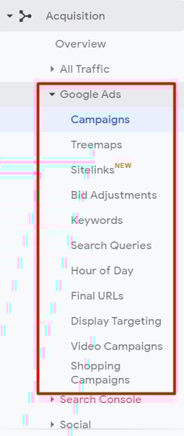 Google Ads reporting in Google Analytics - purshoLOGY The Google Ads data will populate in Google Analytics at Acquisition > Google Ads.