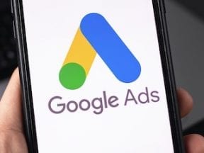 Image of Google Ads logo on an iPhone
