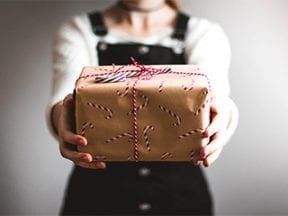 Image of a wrapped holiday gift