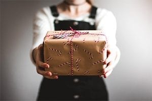 Image of a wrapped holiday gift