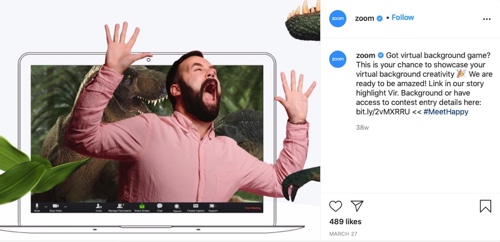 Zoom ad of a man's screaming in a computer screen