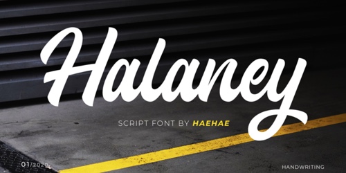 Screenshot of the Halaney font