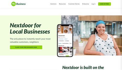Screenshot of Nextdoor Business