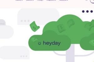 Screenshot of Heyday home page