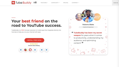 TubeBuddy home page