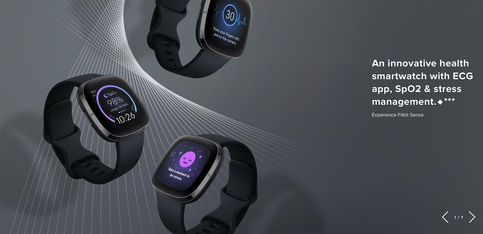 Fitbit smartwatch page, focused on medical data. Fitbit smartwatch page, focused on medical data.