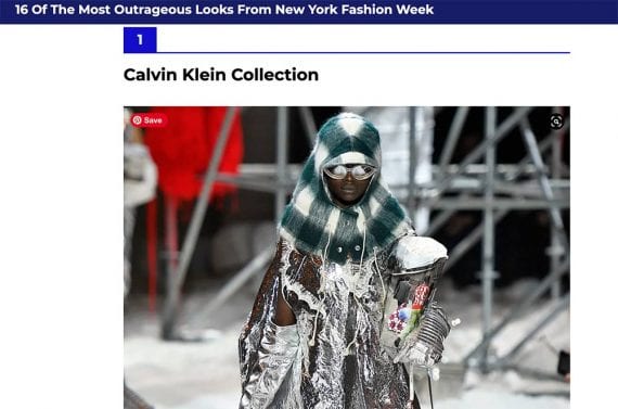 Photo of a model in apparent alien-type clothing Photo of a model in apparent alien-type clothing