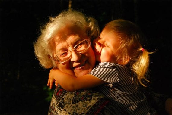Photo of a grandmother with a little girl. Photo of a grandmother with a little girl.