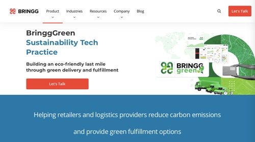 Home page: BringgGreen Sustainability Tech Practice.