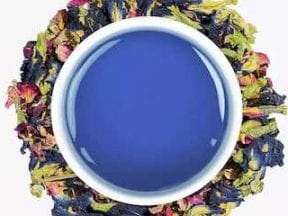 Screenshot from TeaLeaves website showing a tea that has turned blue