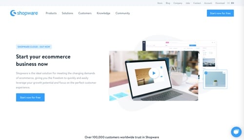 Shopware home page