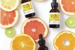 Screenshot of oranges and skincare products from Mad Hipper's site