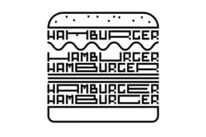 Sample Space font that's shaped like a hamburger