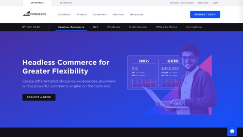 Home page of BigCommerce
