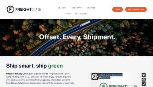 Home page of Freight Club