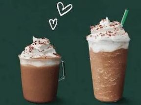 Screenshot from Starbucks email of two coffee drinks