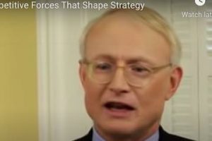 Screenshot from YouTube video showing Michael Porter speaking