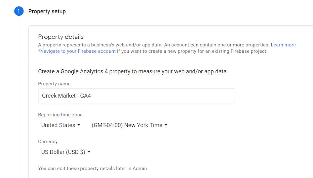 Screenshot of a Google Analytics 4 page.