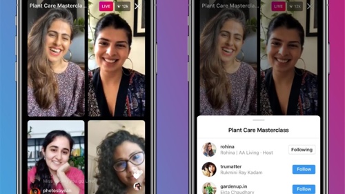 Home page of Instagram Live Rooms