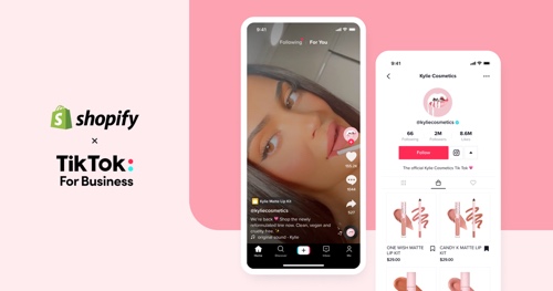 Web page on Shopify Blog announcing new in-app shopping experiences on TikTok.