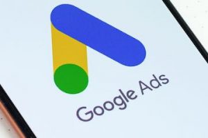 Screenshot of a smartphone screen with Google Ads logo on it