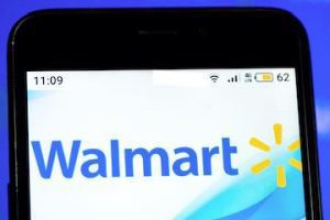 Image of a smartphone with Walmart logo on the screen
