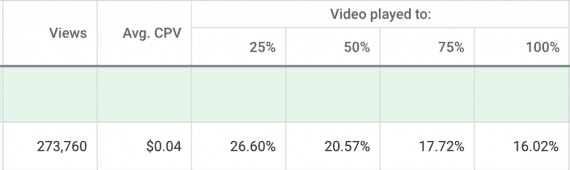 Screenshot from Google Ads showing the performance of a campaign