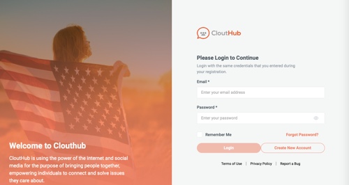 CloutHub's home page