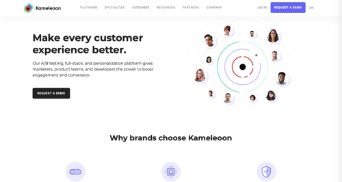 Home page of Kameleoon