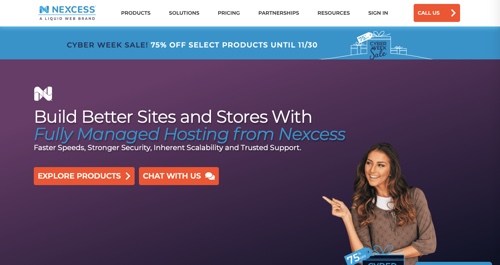 Home page of Nexcess