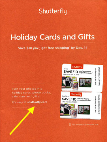Image of a postcard reading "Holiday Cards and Gifts"