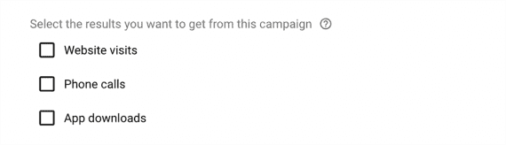 Screenshot of setup page the choose a campaign goal Screenshot of setup page the choose a campaign goal