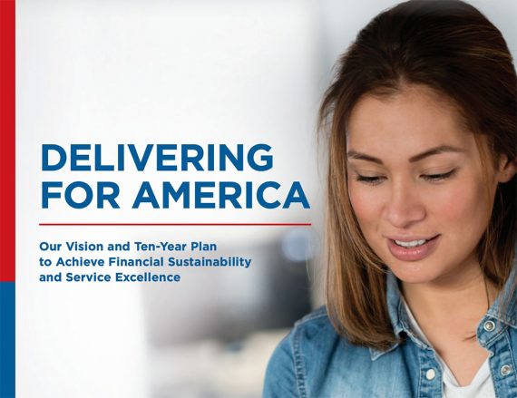 Cover of the "Delivering for America" USPS plan in early 2021 