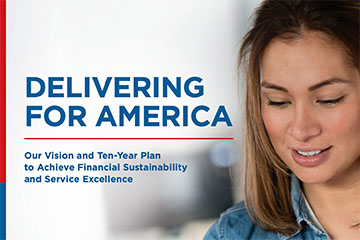 Screenshot of the "Delivering for American" plan cover from early 2021