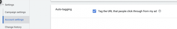 Screenshot of Google Ads admin for account settings. Screenshot of Google Ads admin for account settings.