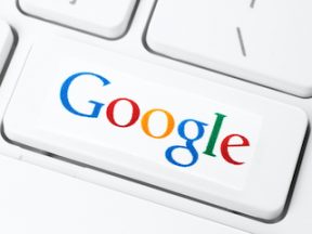 Google logo on a keyboard