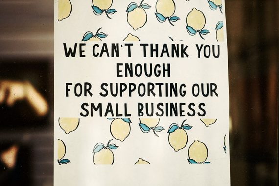 Foto-Lesetafeln, "Wir können Ihnen nicht genug dafür danken, dass Sie unser kleines Unternehmen unterstützen."