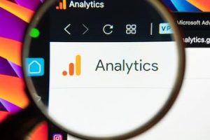 Screenshot of a computer screen with Google Analytics logo